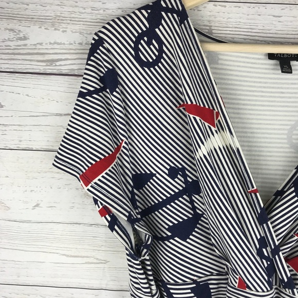 Talbots Wrap Dress Anchors Below Knee Short Sleeve - Picture 5 of 8